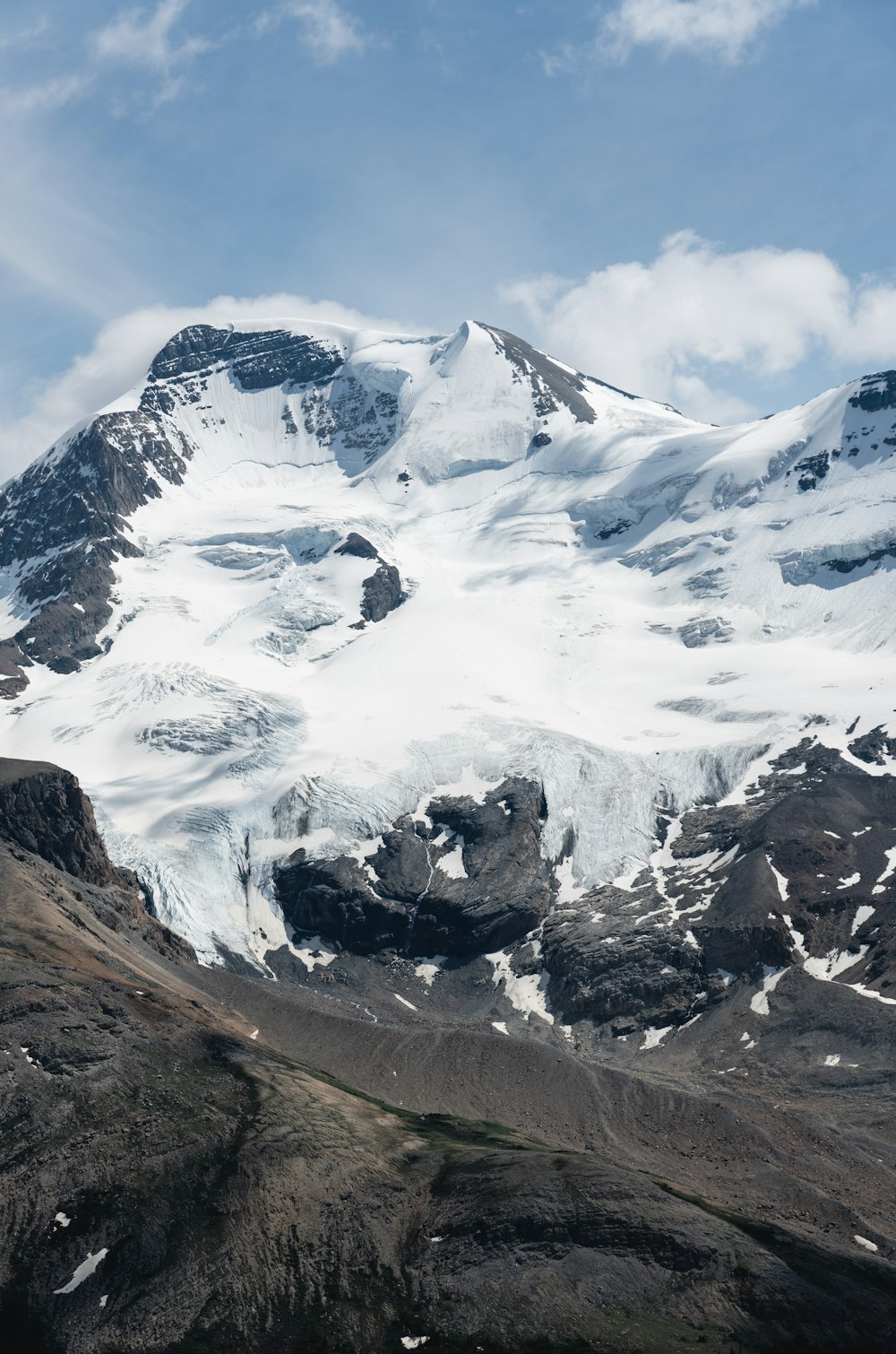 mountain covered by snow