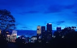 City skyline at dusk symbolizing business growth.