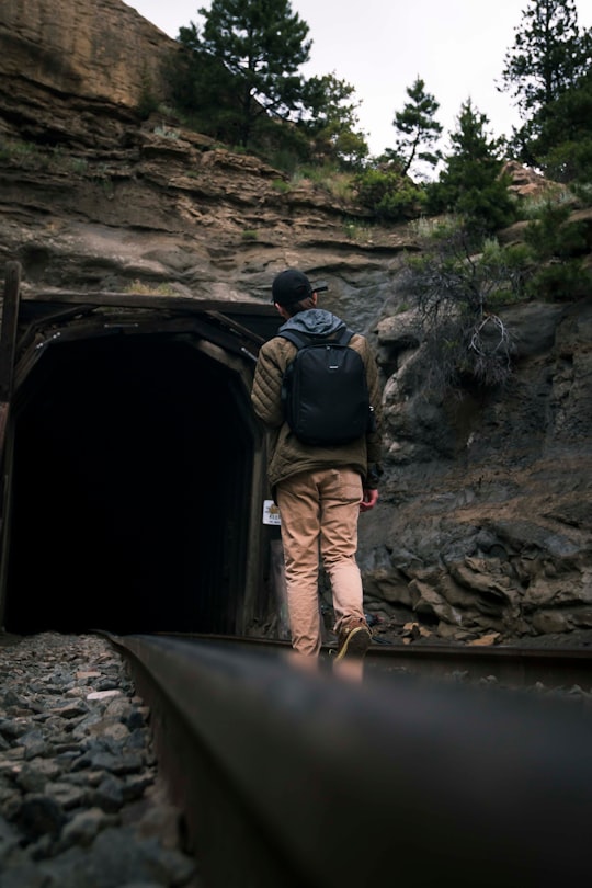 man walking towards tunnel in Billings United States