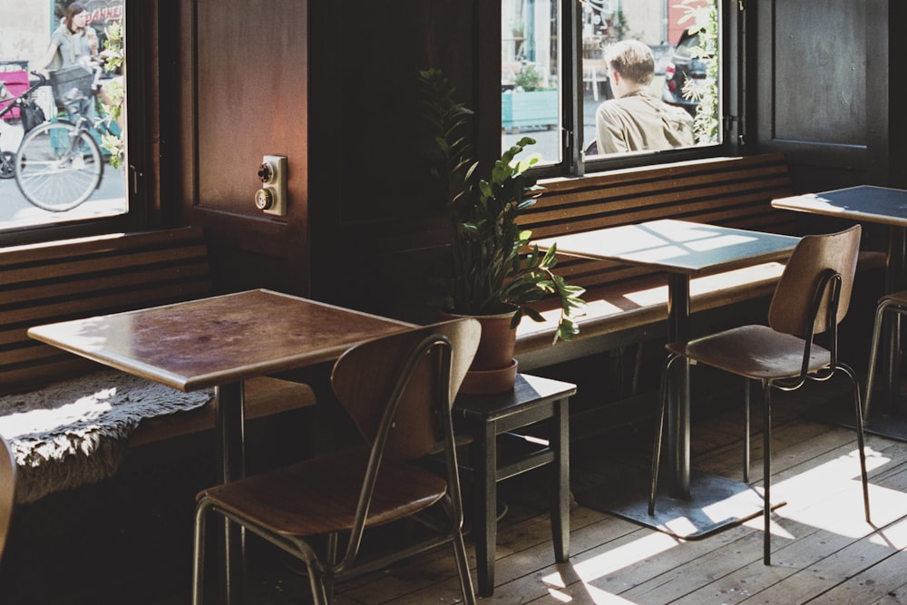 brown wooden chairs