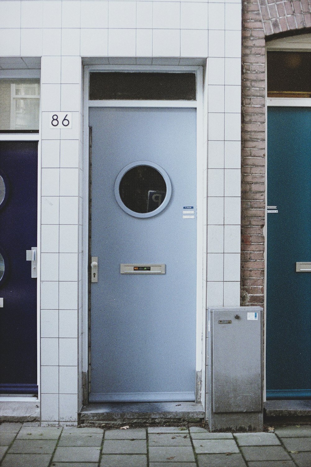 closed gray wooden door