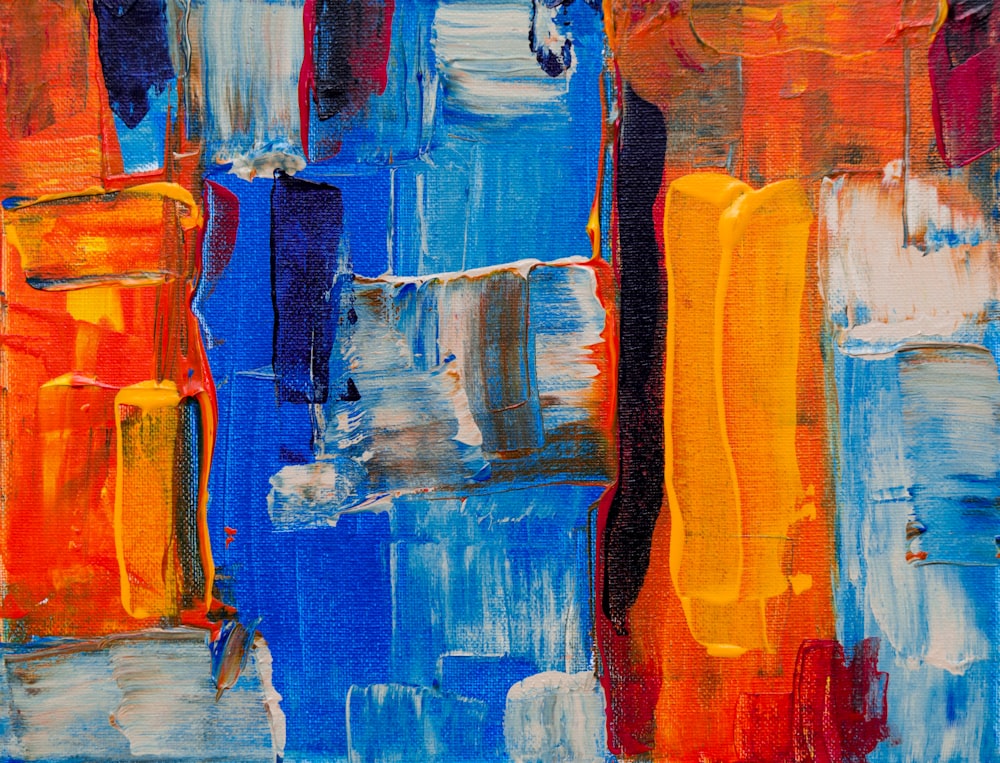 pintura abstrata de cores variadas