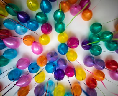 assorted-color balloon lot birthday zoom background