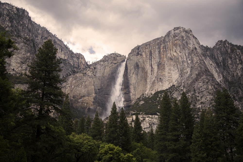 landscape photography of waterfalls