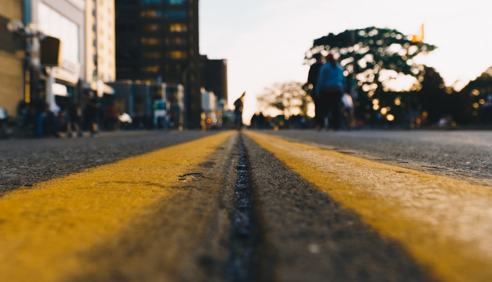 yellow and black road at daytime