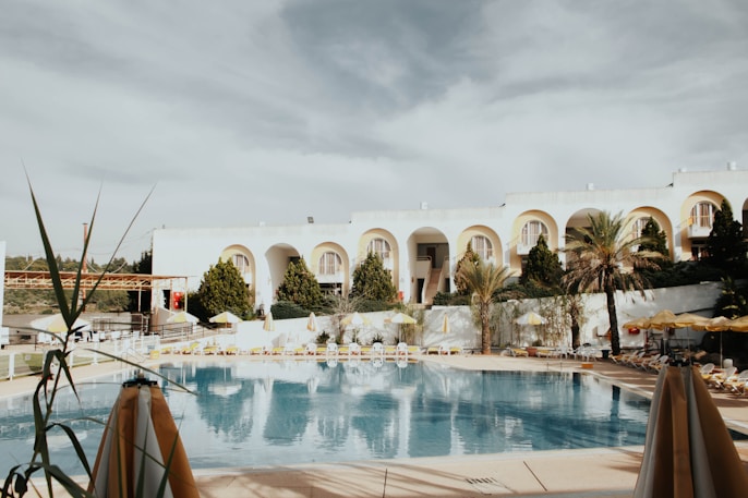 brown and white patio umbrella