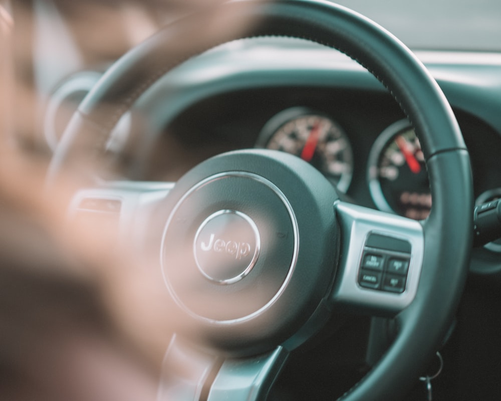 black Jeep steering wheel