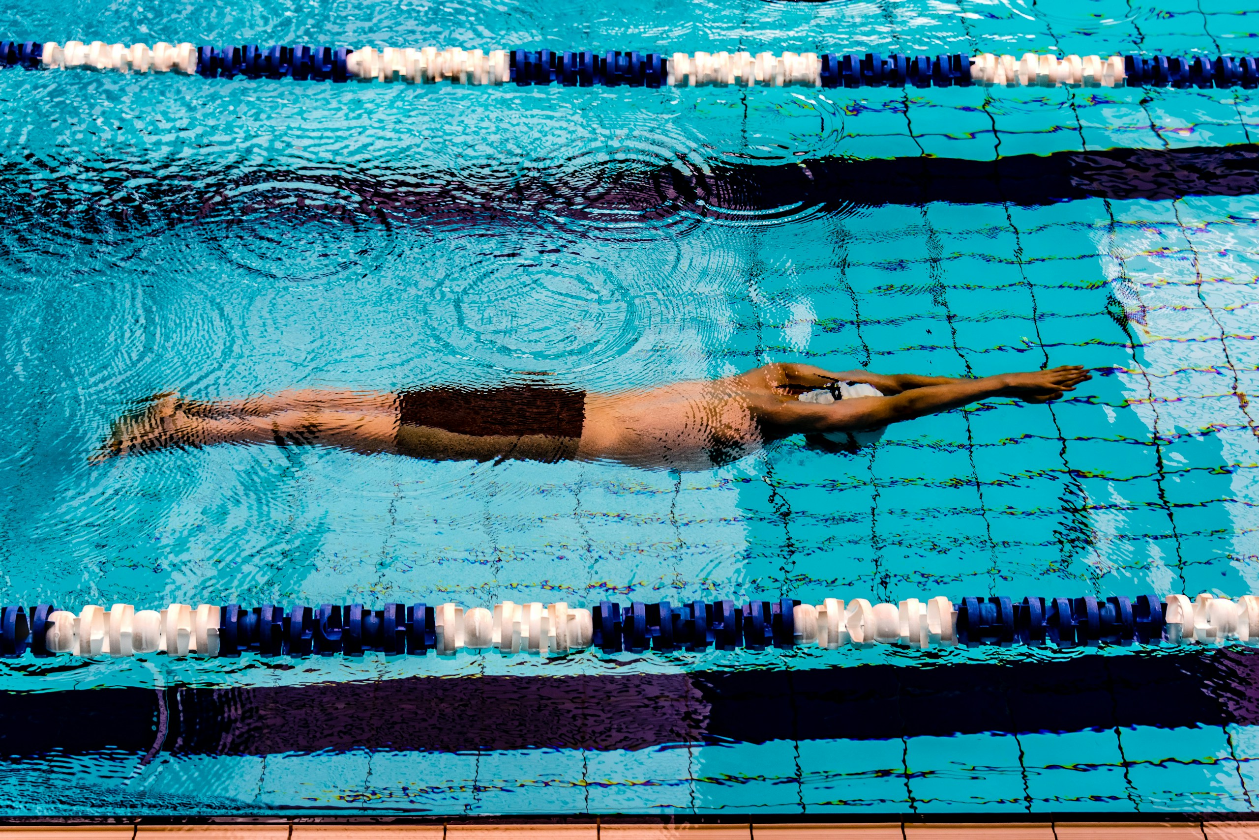 man doing swimming