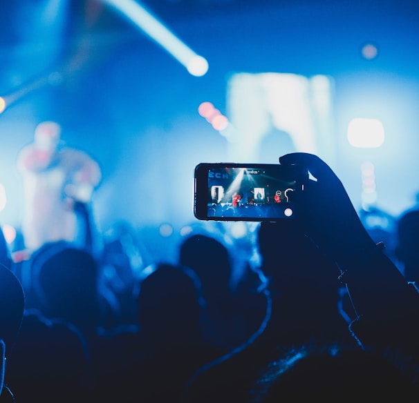 person taking picture on stage