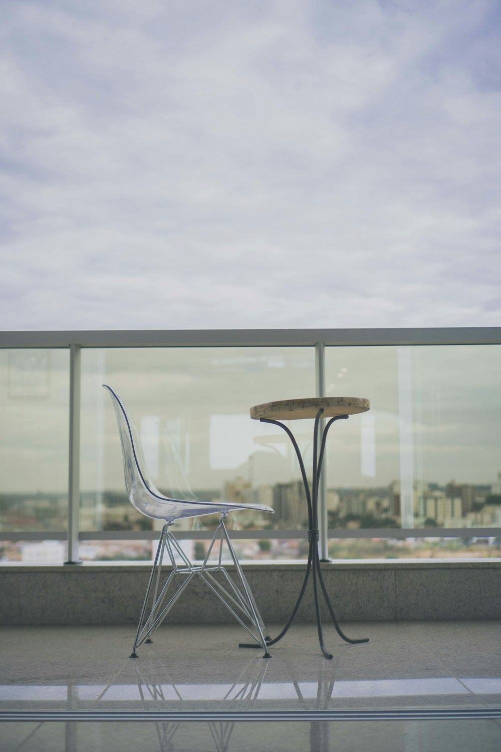 white chair with table on focus photographty