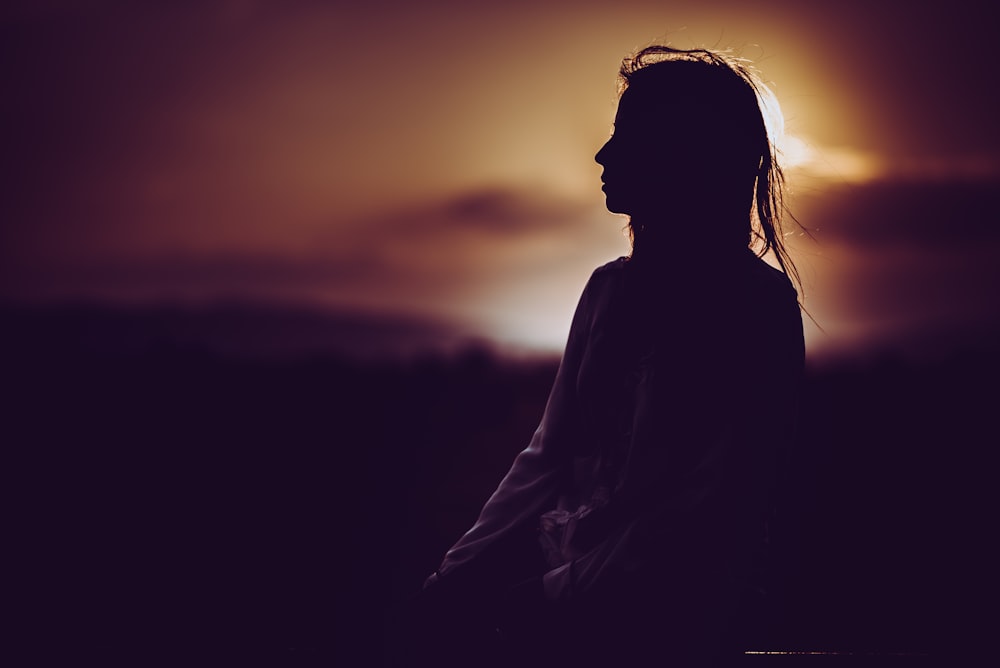 silhouette photography of woman