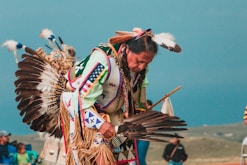 man wearing headdress
