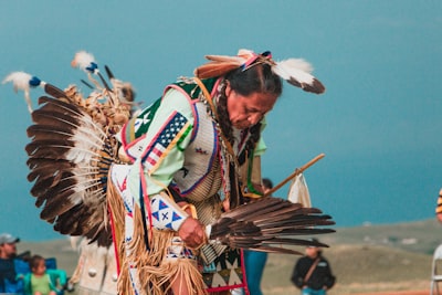 man wearing headdress native zoom background