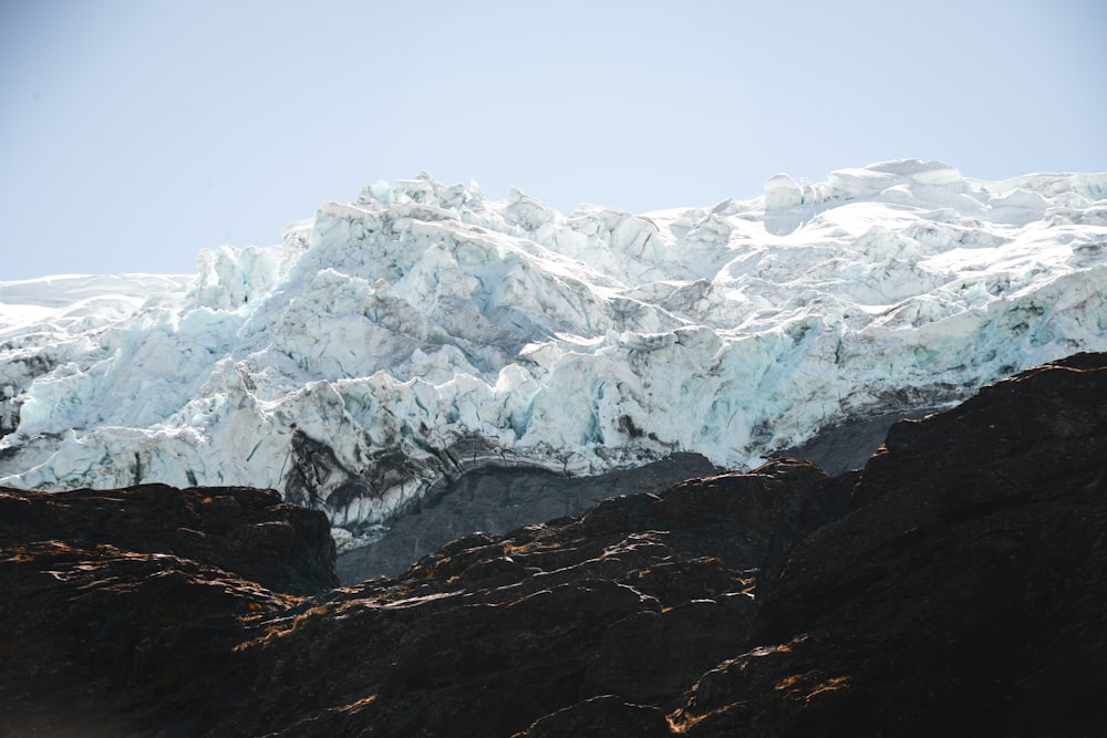 landscape photo of mountain cover snow