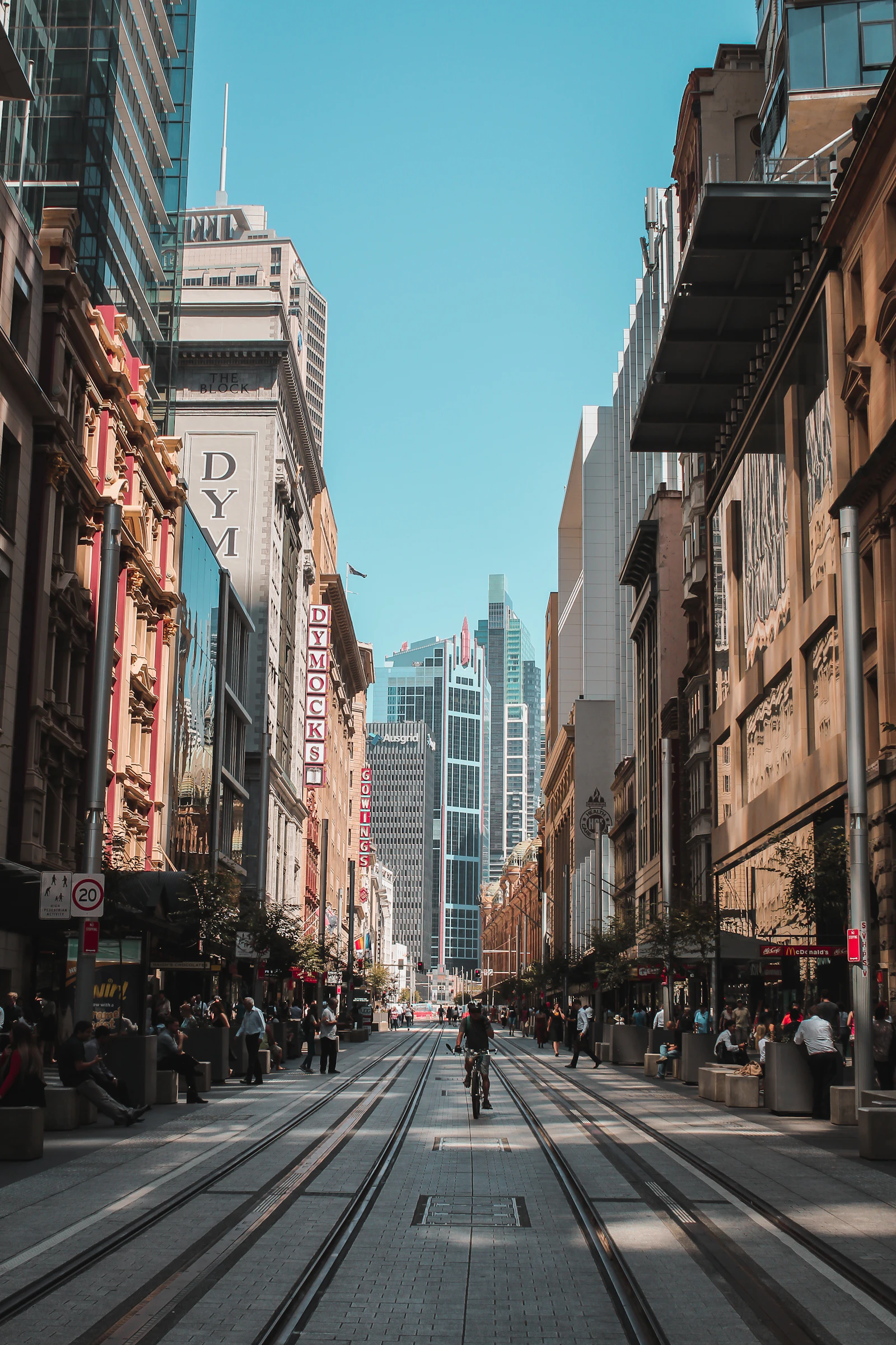 Una calle comercial del centro de Sídney