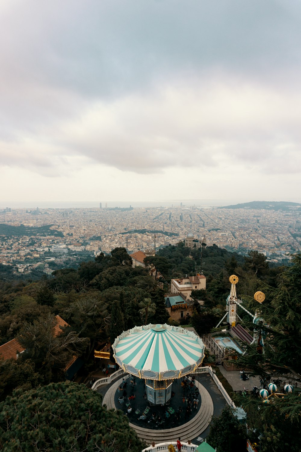 aerial photography of carousel