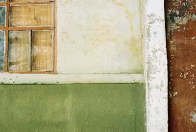 clear glass window with brown wooden frame