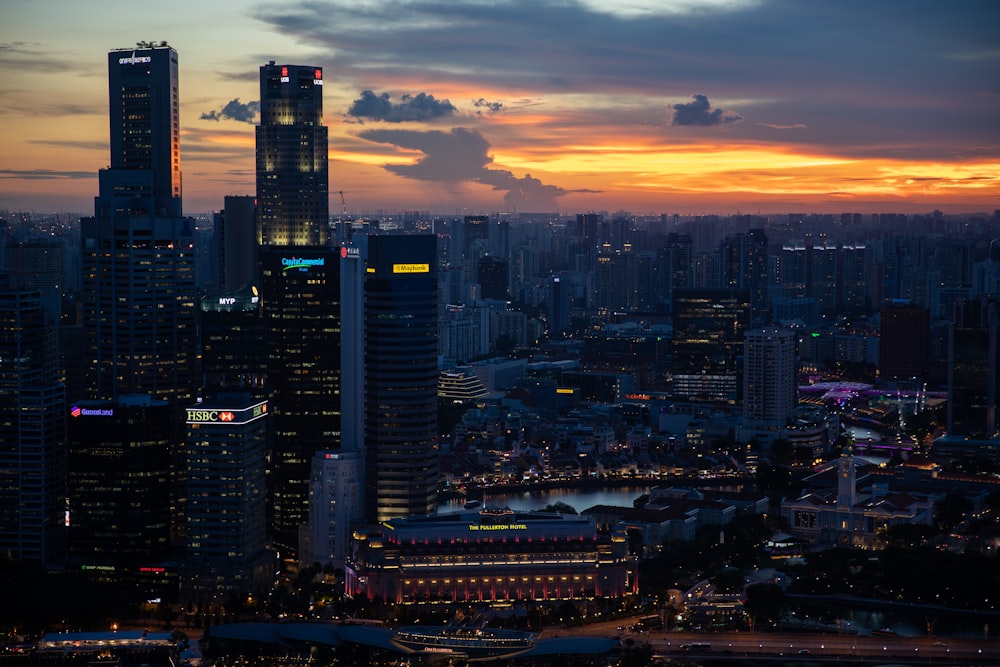 aerial photo of high-rise and low-rise buildings