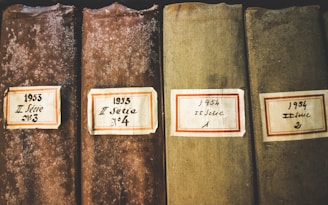 four hardbound books
