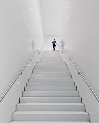 person climbing stairs