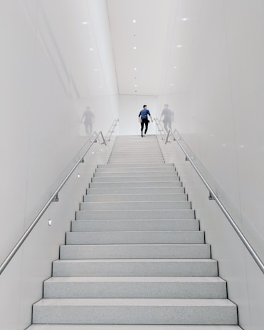 person climbing stairs