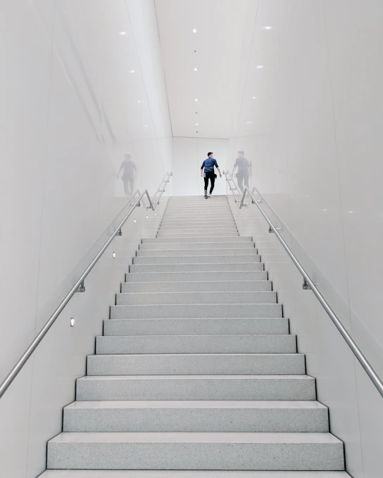 person climbing stairs
