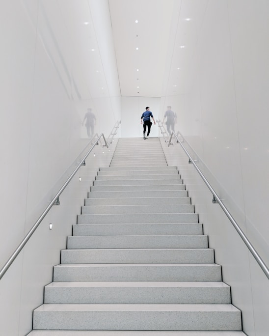 person climbing stairs