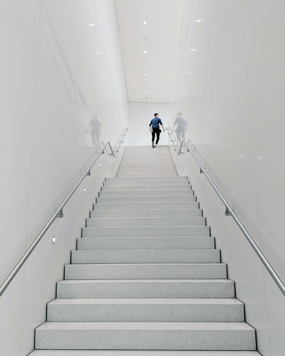 person climbing stairs