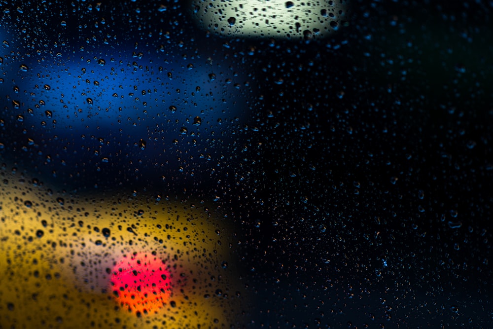 water droplets on glass