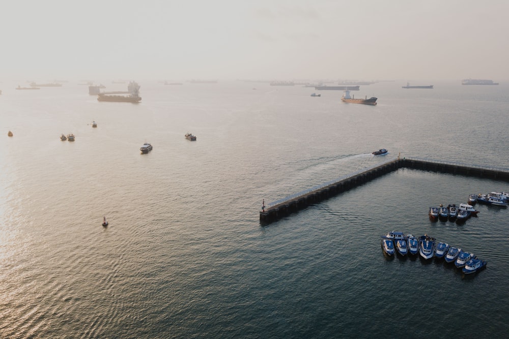 boats on ocean