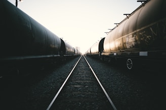 landscape photography of train railway