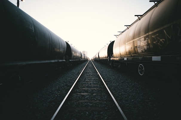 landscape photography of train railway
