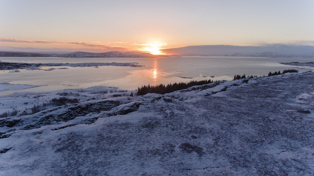 body of water over the horizon