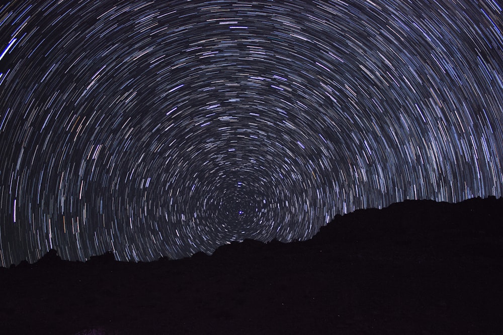 time lapse photography of polar stars