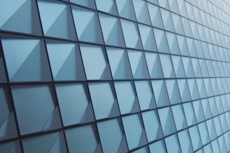 a close up of a wall made of glass blocks