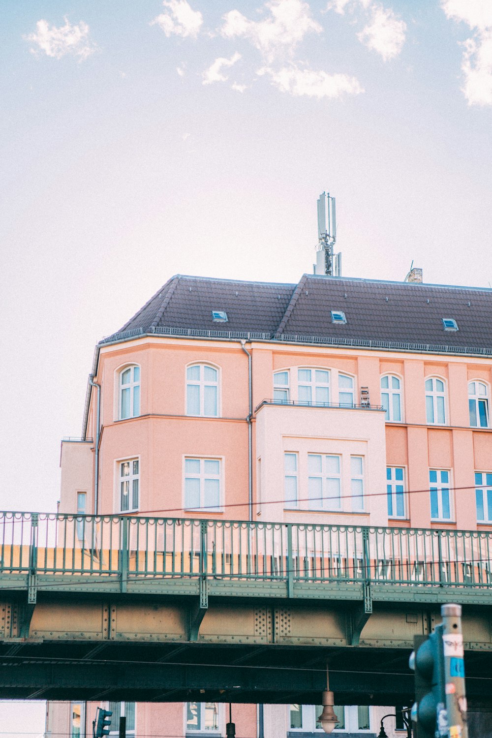 orange and white concrete building