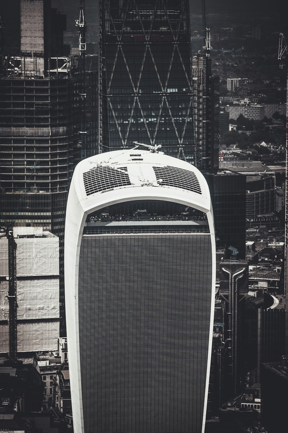 top view of white high rise building