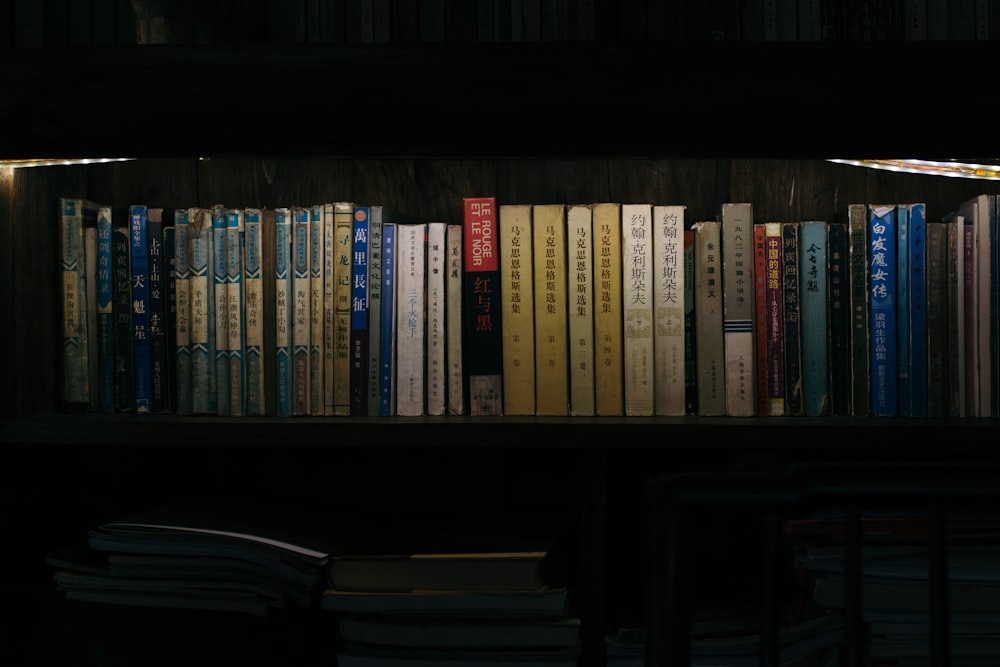 books on bookshelf