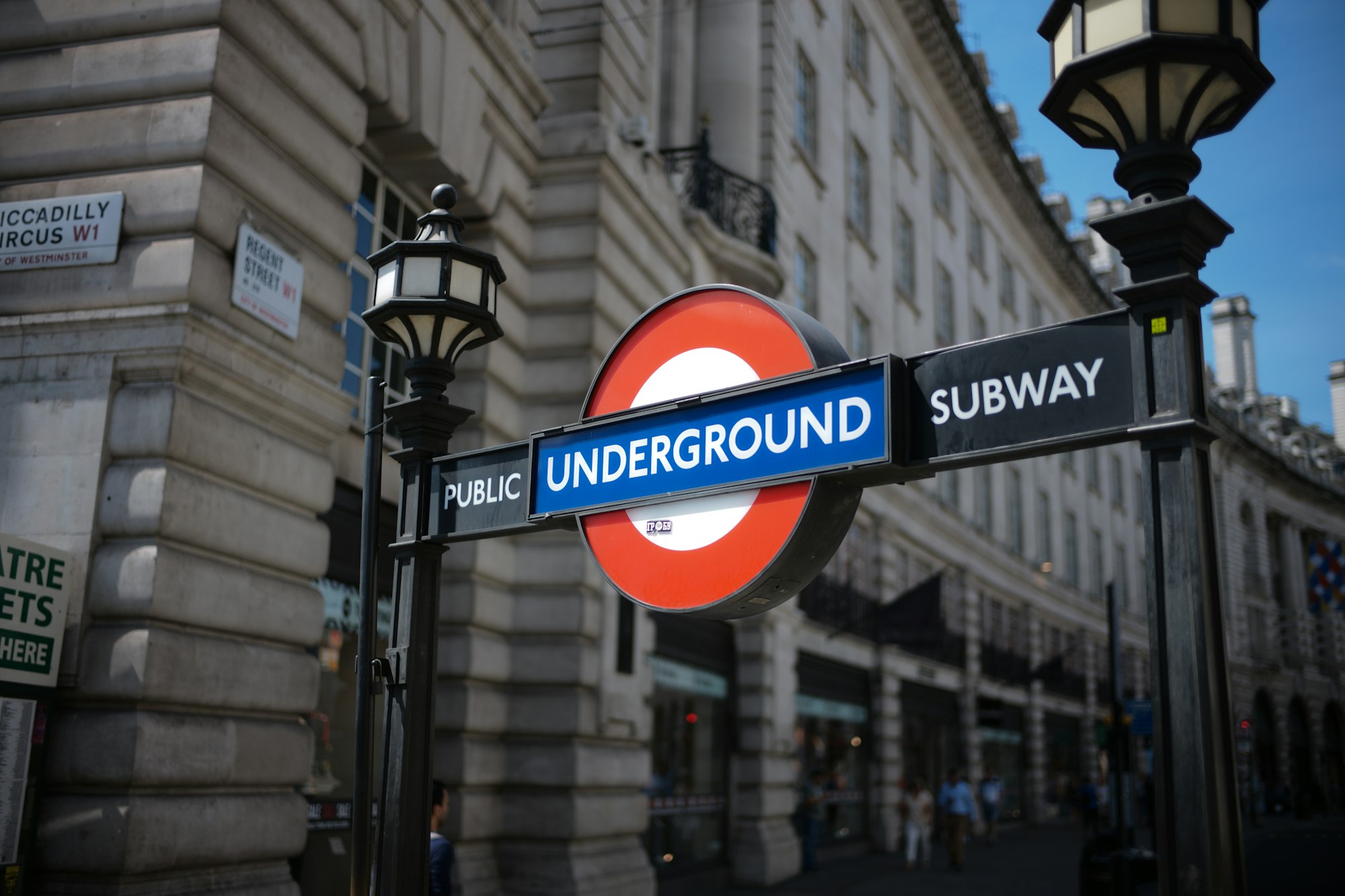 A sign for the London Underground subway