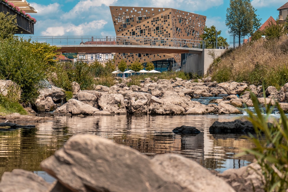 brown concrete building near river during daytime