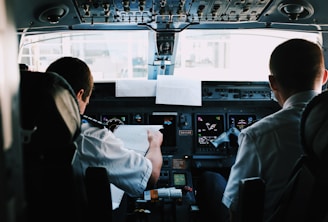 two men inside the plane