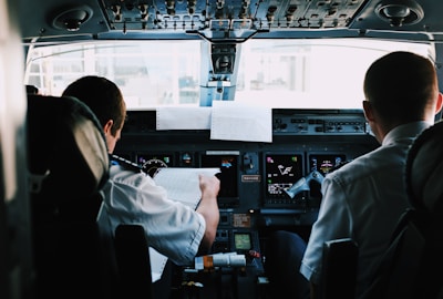 two men inside the plane