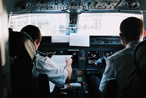 two men inside the plane