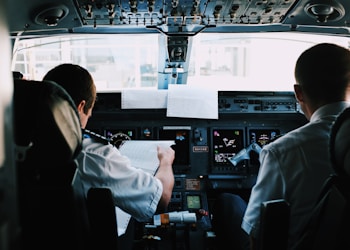 two men inside the plane