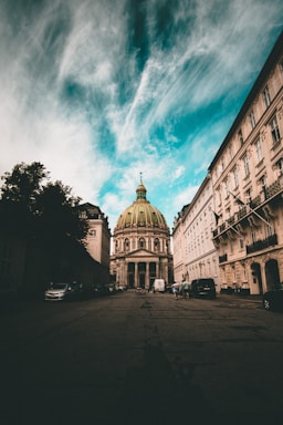 cars parked near cathedral