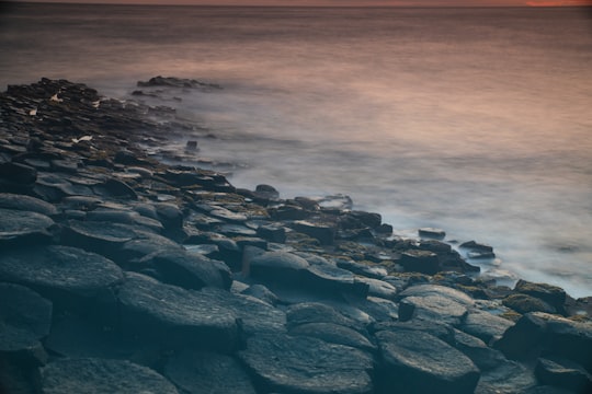 rocks beside beach in Giant's Causeway United Kingdom