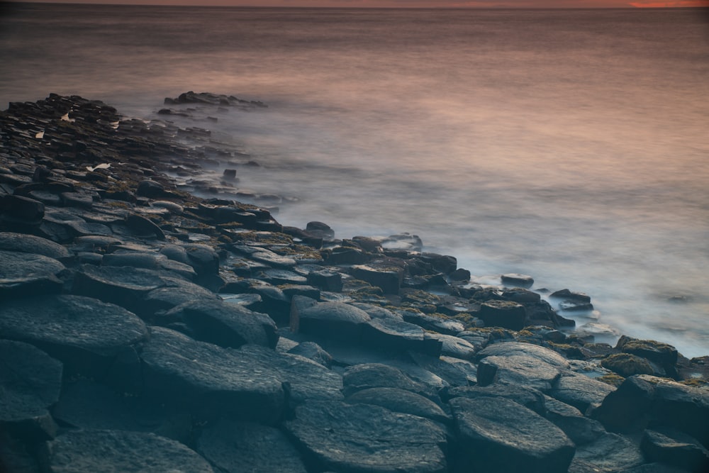 rocks beside beach