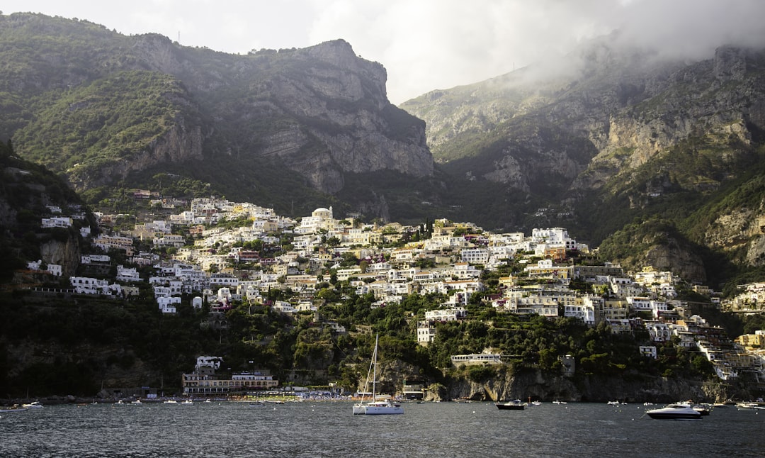 ferryboats near the shore, Waving goodbye to the beautiful village Positano