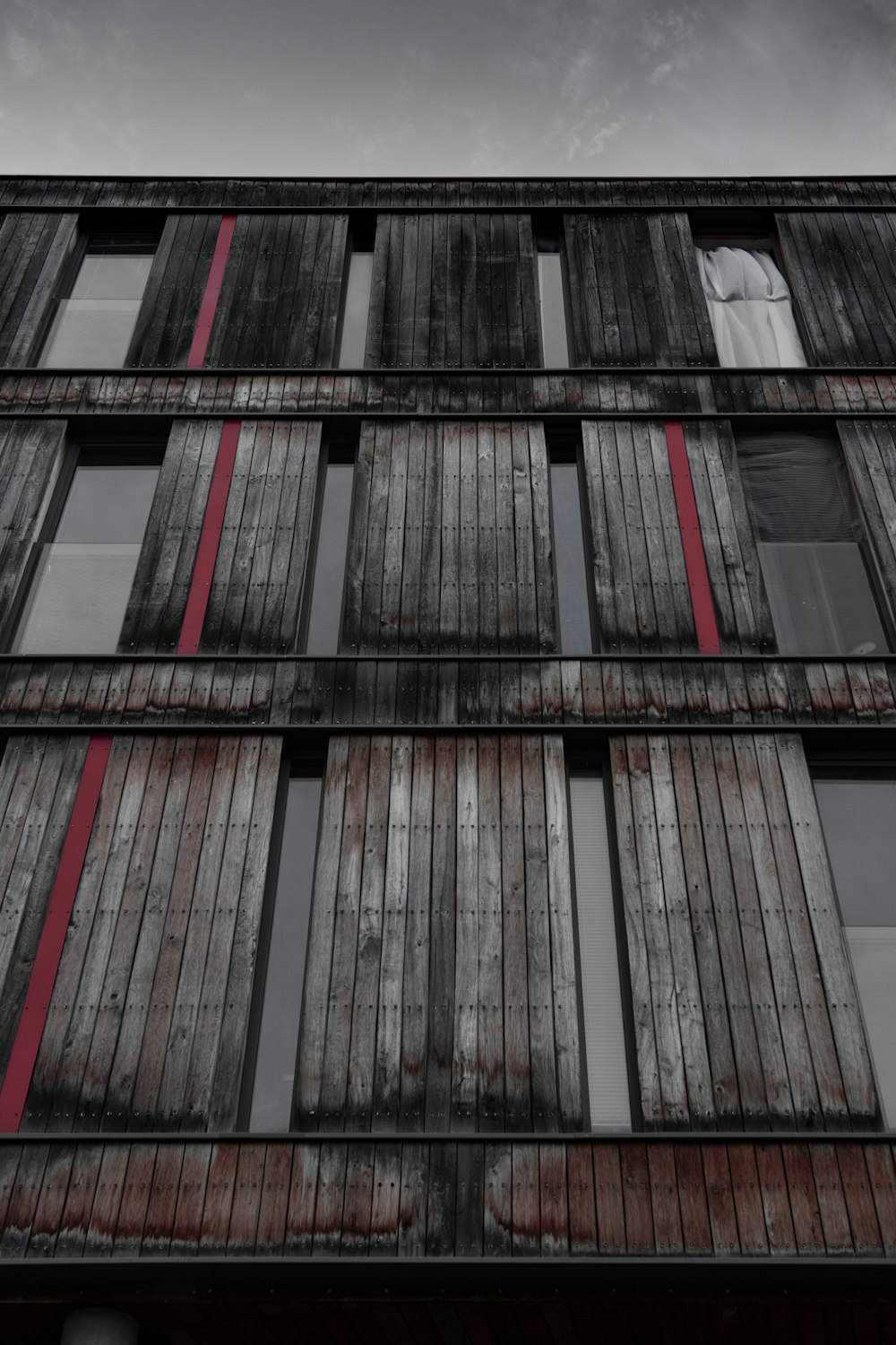 low angle photography wooden house