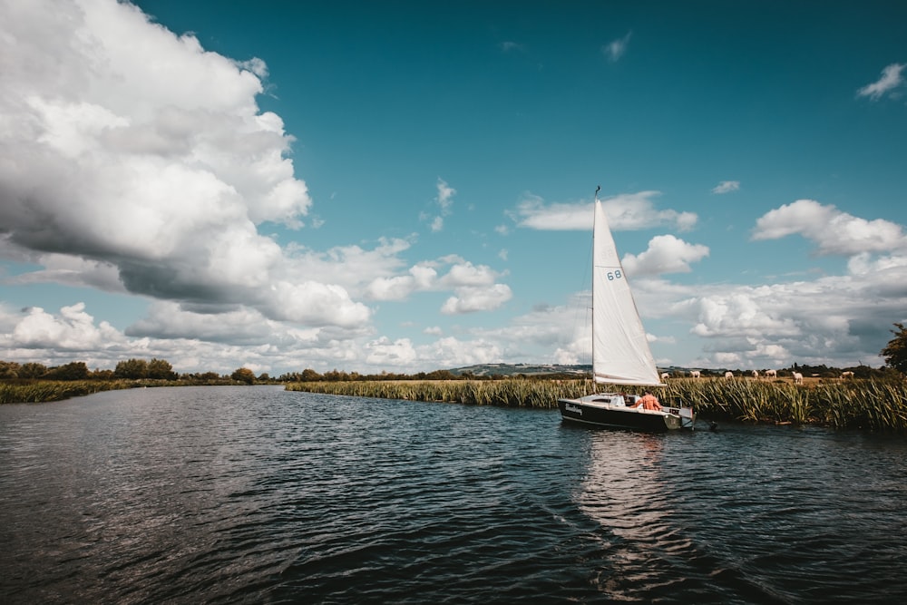 white sailing ship on body of water